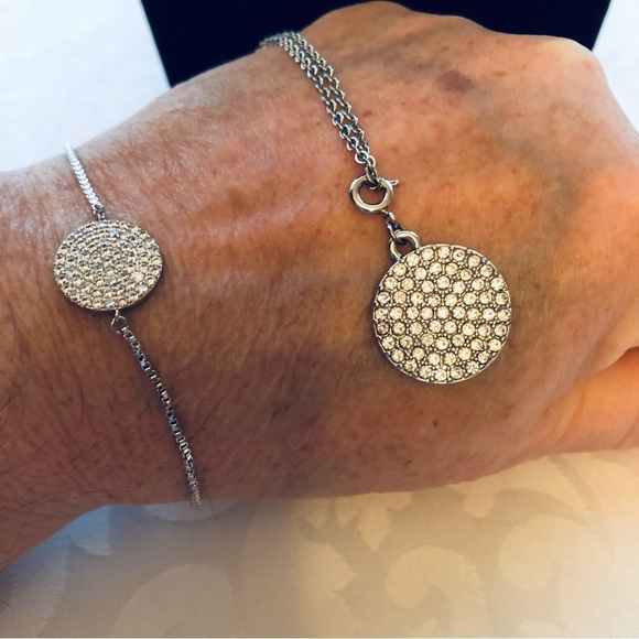 Park Lane Ventura Silver Round Pave Necklace and Bracelet - Picture 4 of 16